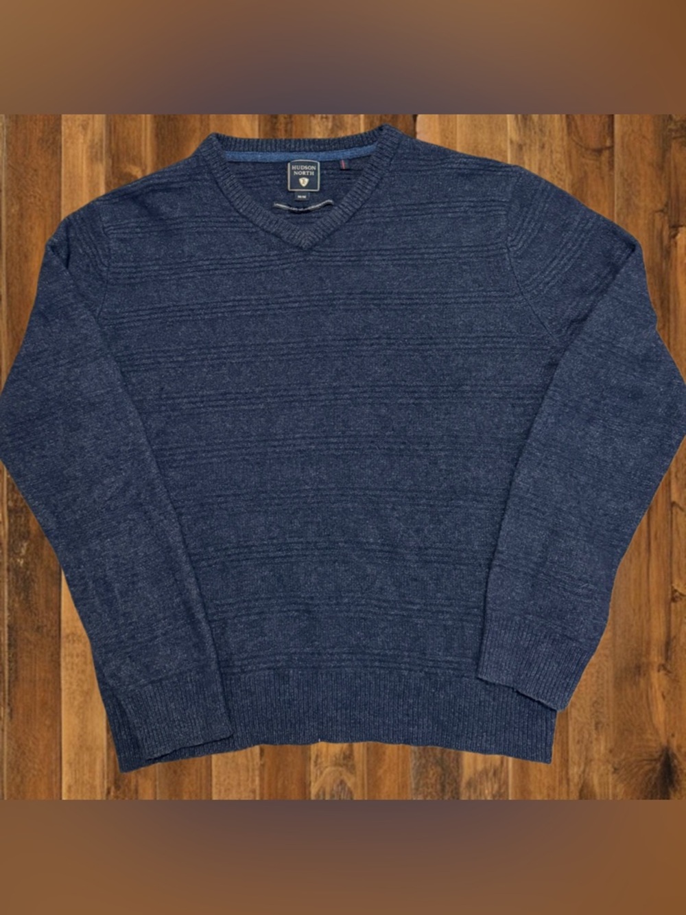 Hudson North Lambswool Blend Sweater Men’s Blue Crewneck Knit Size
